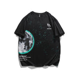 2022 Summer Man Outfits Moon Starry Sky Printed Short Sleeve