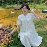 Gothic Lolita Harajuku Style Clothing Embroidered Midi Short Sleeve Dress