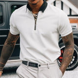 Polo Shirts Zipper Men's Polo Shirt T-shirt