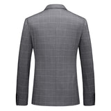 Double Brewed Seersucker Suit Men's Suit Set Plaid plus Size