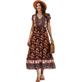 Beth Dutton Bohemian Dress Summer Spring Midi Dresses Vacation Beach Dress for Women