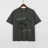 Cavempt Ce Life Cav @ Empt Fluorescent Green Letter Print Short-Sleeve T-shirt Short Sleeve Men and Women
