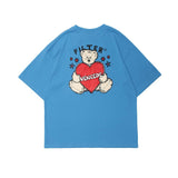 Men's T Shirt Summer Casual Tops Cartoon Bear Printed Short Sleeve T-shirt Men's round Neck Half Sleeve Boyfriend Harajuku Style Trendy Loose