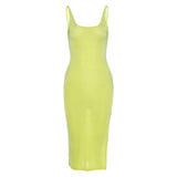Music Festivals Rave Outfits Dress Fall/Winter Sexy Suspenders Backless Slim Fit Split Dress