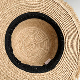 Straw Hat Pearl Raffia Sun Hat Flat Straw Hat