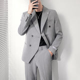 Double Brewed Seersucker Suit Slim Fit Men's Casual Solid Color