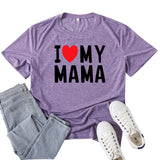 Boy Mama T Shirts I Love My Mama Letter Print T-shirt