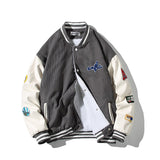 Men's Autumn Winter Coat Stand Collar Assorted Colors Fleece Cotton-Padded Jacket
