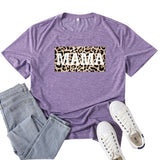 Boy Mama T Shirt Leopard Mama Pattern Printed T-shirt