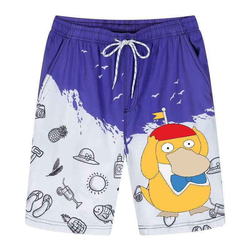 Men and Women Pokemon Pikachu Pant Shorts Cropped Beach Pants Casual