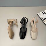 Nude Block Heel Sandals