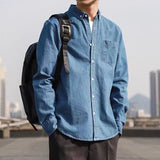 Denim Shirts Men's Long Sleeve Loose Casual Spring and Autumn Coat