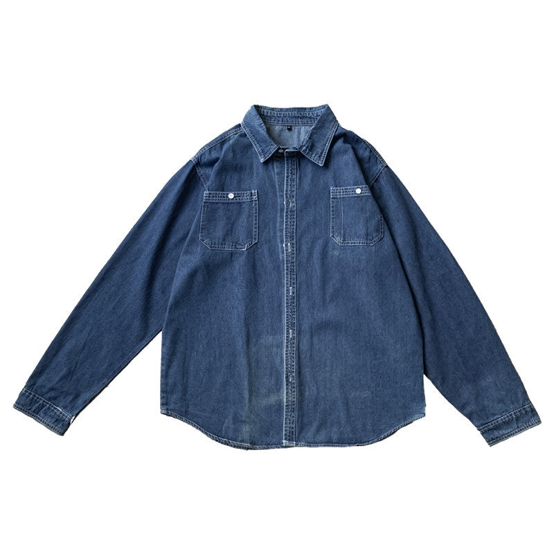 Denim Shirts Men's Long-Sleeved Casual Shirt Autumn Coat