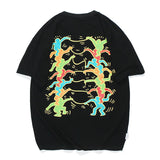 Men T Shirt Summer Casual Tops Men's Clothes Summer Wear Retro Men's round Neck Short Sleeve Casual Loose Cartoon Figures T-shirt Fashion