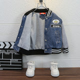 Toddler Boys Jackets Boys' Ultraman Denim Baseball Uniform Autumn