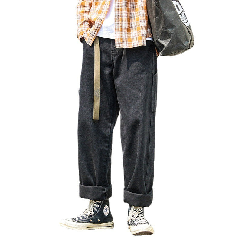 Men Cargo Pants Men Straight Loose Trousers