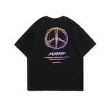 Men T Shirt Summer Casual Tops Men's Clothes Summer Wear Retro Men's round Neck Short Sleeve Casual Wide Loose Label Printed T-shirt Fashion