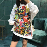 We11done Hoodie Graffiti round Neck Loose Men's and Women's Long Sleeves Sweatshirt