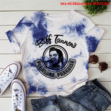 Back to the Future Costume Printed Tie-Dyed Adult Milk Silk Short Sleeve T-shirt
