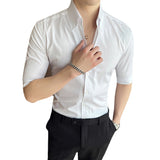 Men Shirts V-neck Half Sleeves Shirt