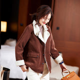 Beth Dutton Outfits Autumn Winter Coat Women's Loose Slimming Velvet Padded Thickened Coat