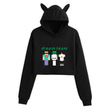 Dreamwastaken Men's Novelty Hoodies Dream Merch Shirt Fashion Cat Ears Exposed Navel Hooded Women's Sweater
