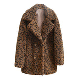 Men Dalmatian Coat Fur Mid-Length Suit Fleece Leopard Print Coat