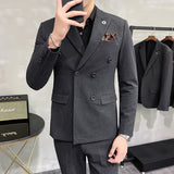 Double Brewed Seersucker Suit Men's Casual Esmoquin