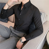 Men Shirts Stripes Slim-Fit Base Shirt