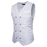 Tuxedo Vests Men Suit Vest Casual Coat Vest Fashion Printed Gentleman Men's Color Matching