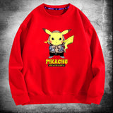 Men and Women Pokemon Pikachu Hoodie Pokémon Pikachu Crew Neck Pullover Sweatshirt