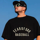 Fog Essentials Tshirts Fear Of God Fog Main Line Baseball Letter High Street Loose Hip Hop Short Sleeve T-shirt Men and Women