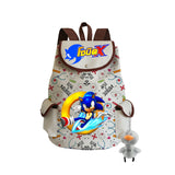 Sonic Backpack Hedgehog Sonic Backpack Cute Pattern Drawstring Backpack