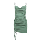 Body Fitting Dresses Summer Sexy Slim-Fit Solid Color Skirt