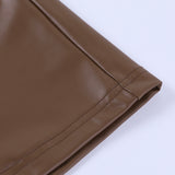 Emily Ratajkowski Dress Slim-Fit Leather Vest Long Dress Suspender Dress