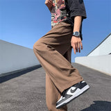 Men Sweatpants Drawstring Loose Sports Wide Legs Drape
