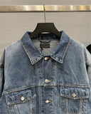 Spray Painted Jacket Autumn and Winter Graffiti Printing Coat Denim Jacket