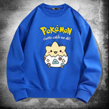 Men and Women Pokemon Pikachu Hoodie Jingling Bao Ke Meng Bo Ke Bi Crew Neck Pullover Sweatshirt