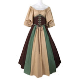 Vintage Empire Waist Dress Women's Patchwork Dress