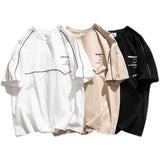 Men T Shirt Summer Casual Tops Men's Clothes Summer Wear Retro Men's Short-Sleeved Casual Loose Contrast Color Letter Neutral T-shirt