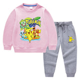 Children Pokemon Pikachu Hoodie & Pant Set Two-Piece Baby Cotton Sweater Set