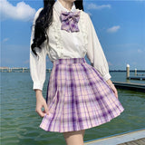 Preppy Aesthetic Outfits Shirt JK Plaid Skirt Preppy Style Suit Business Attire