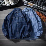 Denim Shirts Denim Long-Sleeved Shirt Men's Loose Shirt Coat