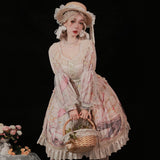Gothic Lolita Harajuku Style Clothing Lolita Skirt Op Vintage Print Elegant CLA Series Lolita