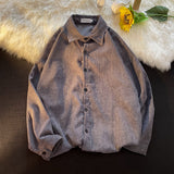 Corduroy Patch Jacket Long Sleeve Corduroy Shirt Loose Casual Jacket