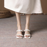 Nude Block Heel Sandals High Heel