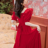 Women 'S cottagecore Dress Vintage Dress Summer Beach Dress For Women