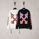 Off White Zipper Hoodie Autumn and Winter Off Color Gradient Arrow Cardigan Zipper Hooded Sweater