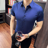 Men Shirts Men's Business Shirt Solid Color Workwear Shirt