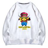 Men and Women Pokemon Pikachu Hoodie Pikachu round Guard Crew Neck Pullover Sweatshirt